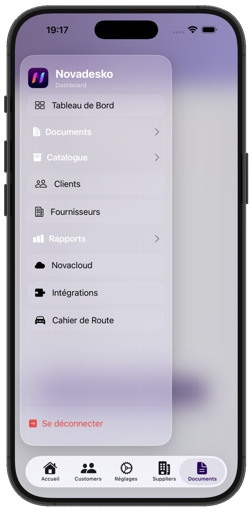 Carnet client mobile Novadesko