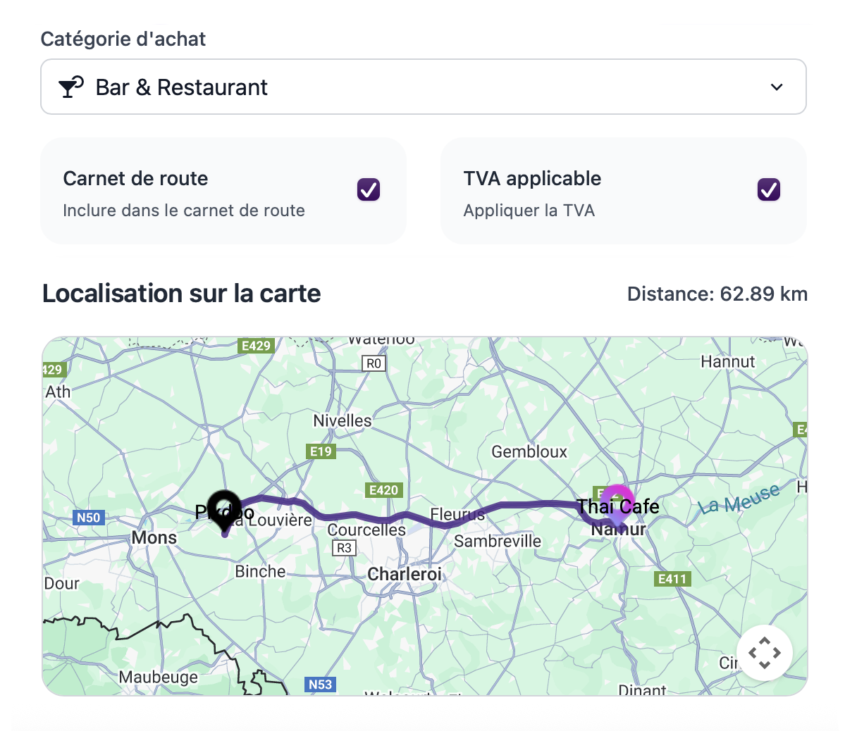 Encodage automatique trajets